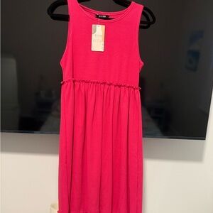 BTFBM Women's Vibrant Pink t shirt Sleeveless Dress